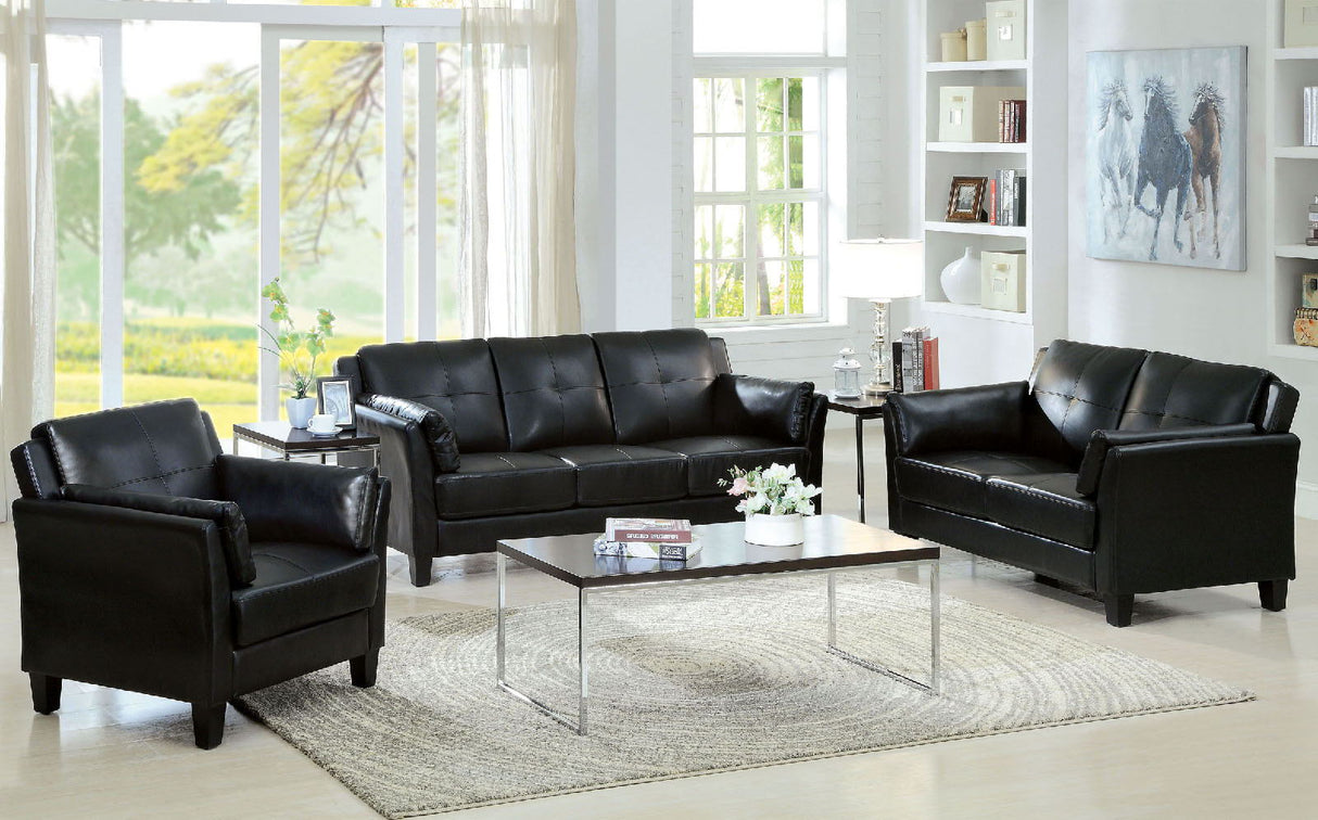 Pierre - Sofa & Loveseat - Black - Home Elegance USA