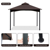 11x11 Ft Outdoor Patio Square Steel Gazebo Canopy With Double Roof for Lawn, Garden, Backyard