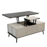 5 Pieces Lift Top Coffee Table Set with Storage Convertible Dining Table with Ottomans - CH307469AAG - image - 17