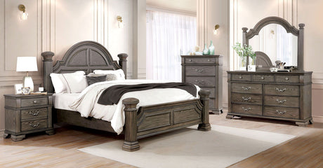 Pamphilos - Queen Bed & 2 Nightstands & Dresser & Mirror - Gray - Home Elegance USA