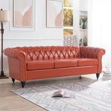 84.65" Rolled Arm Chesterfield 3 Seater Sofa | Home Elegance USA