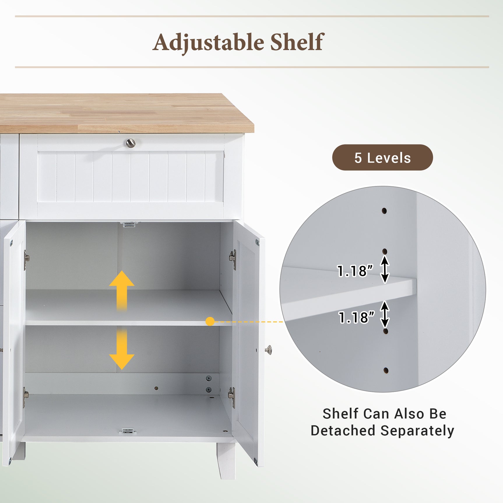 TOPMAX Farmhouse Kitchen Island Set with Drop Leaf and 2 Seatings,Dining Table Set with Storage Cabinet, Drawers and Towel Rack, White+Rustic Brown - Home Elegance USA