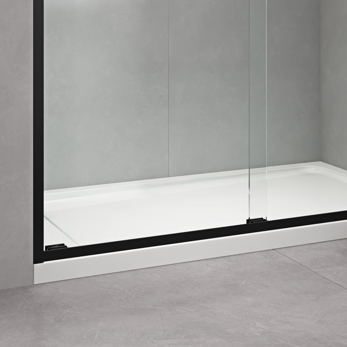 60 in. W x 76 in. HSliding Framed Shower Door in Black Finish with Clear Glass - W127253517 - image - 8