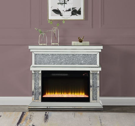 Acme Furniture - Noralie Fireplace in Faux Diamonds - AC00511