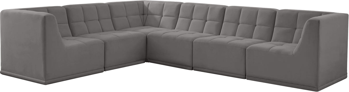 Relax - Modular Sectional 6 Piece - Gray - Fabric - Home Elegance USA