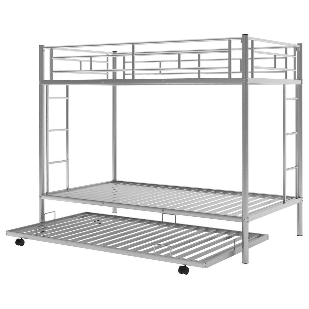 Twin over Twin Bunk Bed with Trundle, Silver(OLD SKU:MF192387AAN) - Home Elegance USA