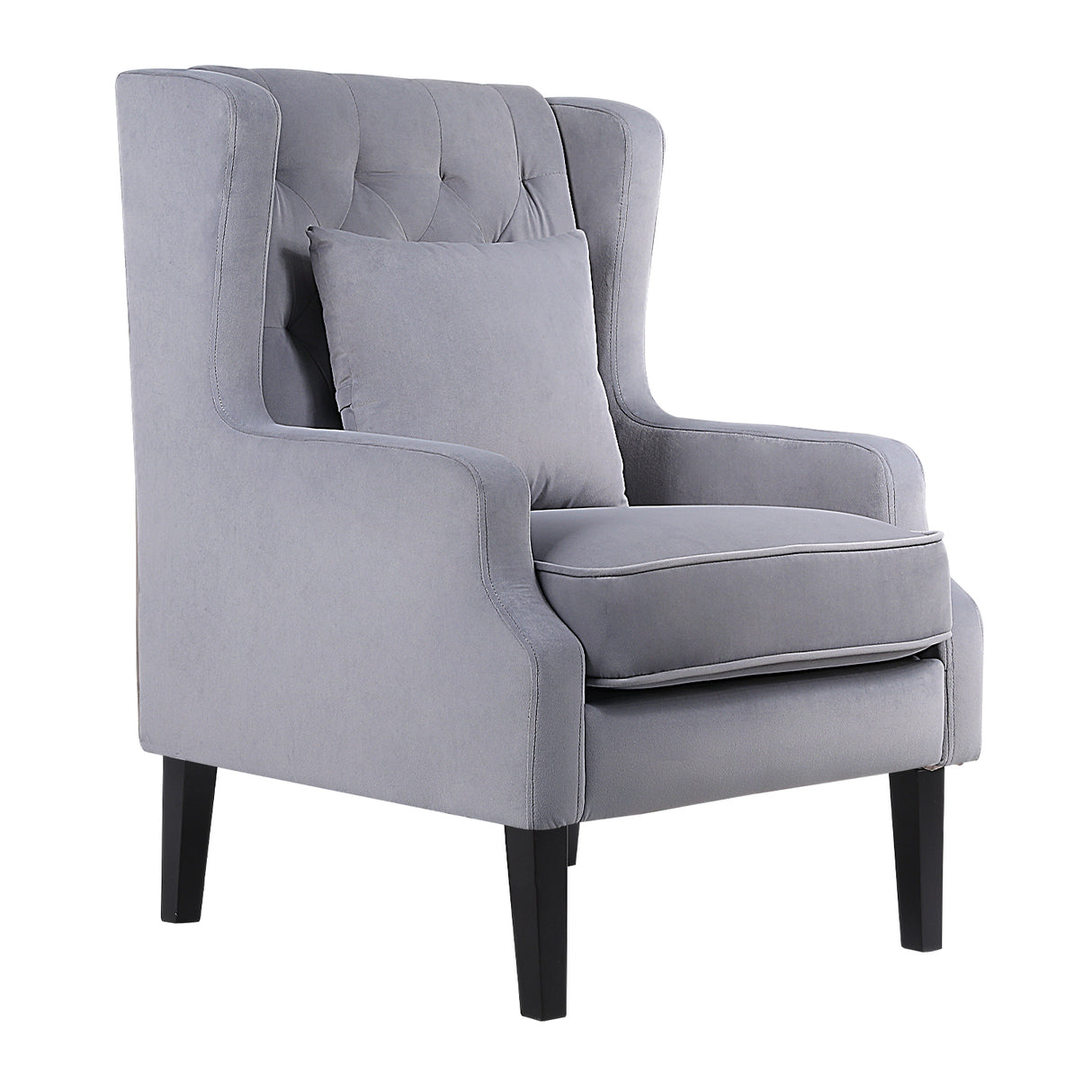 Vanbow.Modern chair with backrest, Bedroom, Living room, Reading chair(Light Grey) - Home Elegance USA
