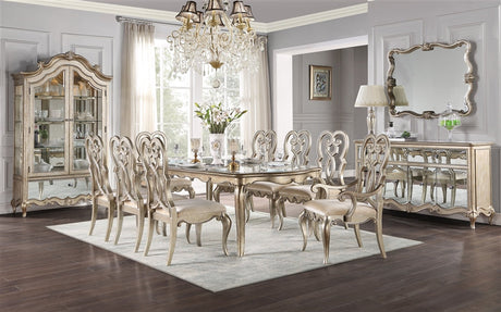 Acme Furniture - Esteban 10 Piece Dining Room Set in Antique Champagne - 62200-10SET