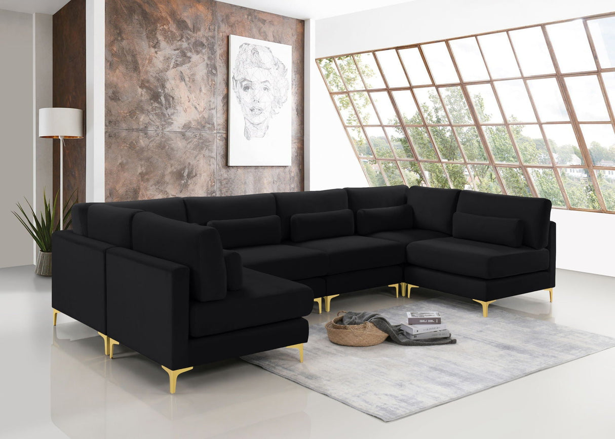 Julia - Modular Sectional 6 Piece - Black - Home Elegance USA