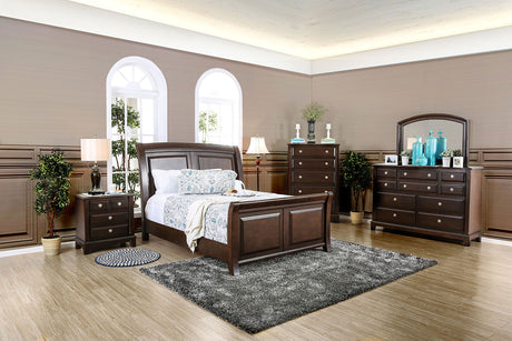 Litchville - 4 Piece Queen Bedroom Set - Brown Cherry - Home Elegance USA