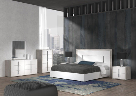 Ada 5 Piece Queen Bedroom Set In White Matt - 17448Q - 5Set | J&M | Home Elegance USA