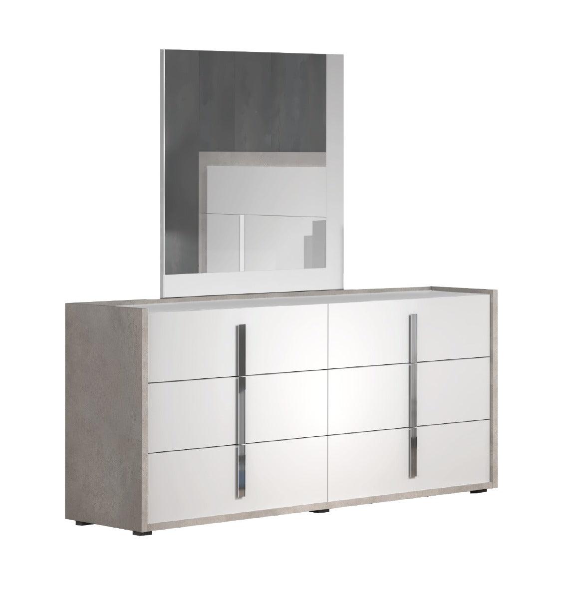 Ada Dresser With Mirror In White Matt - 17448Dm | J&M | Home Elegance USA