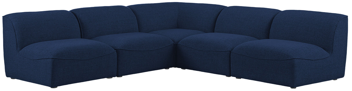 Miramar - Modular Sectional 5 Piece - Navy - Fabric - Modern & Contemporary - Home Elegance USA