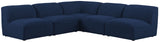 Miramar - Modular Sectional 5 Piece - Navy - Fabric - Modern & Contemporary - Home Elegance USA