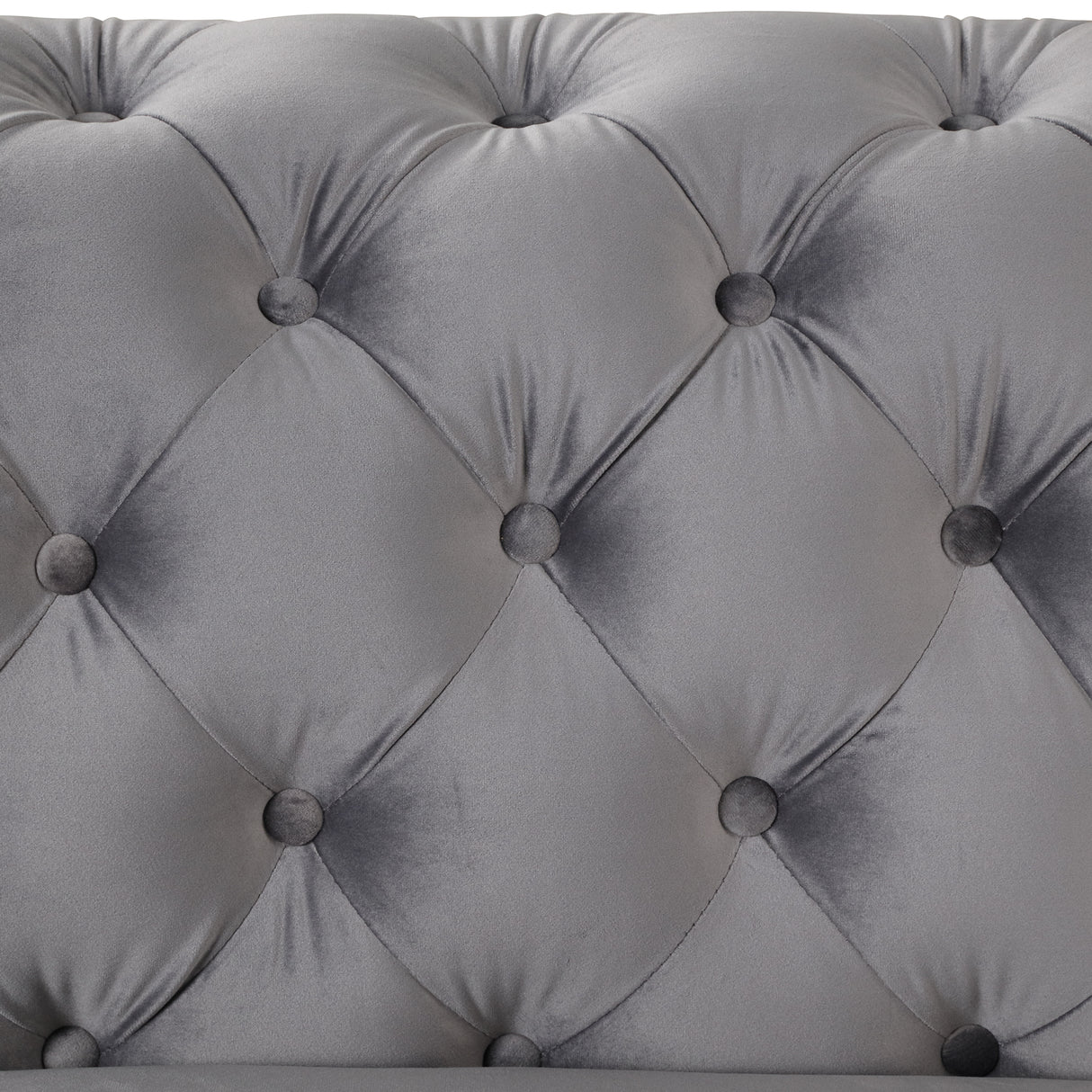 63" Velvet Upholstered Loveseat Sofa,Modern Loveseat Sofa with Button Tufted Back,2 - Person Loveseat Sofa Couch for Living Room,Bedroom,or Small Space,Gray - SG000602AAE - image - 16