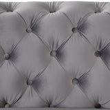 63" Velvet Upholstered Loveseat Sofa,Modern Loveseat Sofa with Button Tufted Back,2 - Person Loveseat Sofa Couch for Living Room,Bedroom,or Small Space,Gray - SG000602AAE - image - 16