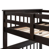 Stairway Twin-Over-Full Bunk Bed with Drawer, Storage and Guard Rail for Bedroom, Dorm, for Adults, Espresso color( old sku: LP000219AAP ) - Home Elegance USA