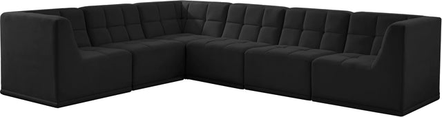 Relax - Modular Sectional 6 Piece - Black - Fabric - Home Elegance USA