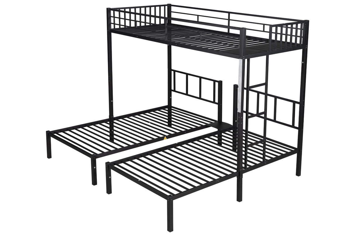 Triple twin bunk bed, can be separated into 3 twin beds - Home Elegance USA