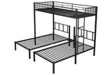 Triple twin bunk bed, can be separated into 3 twin beds - Home Elegance USA