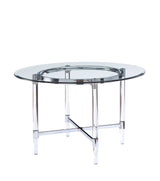 ACME Daire Dining Table in Chrome & Clear Glass 71180 - Home Elegance USA