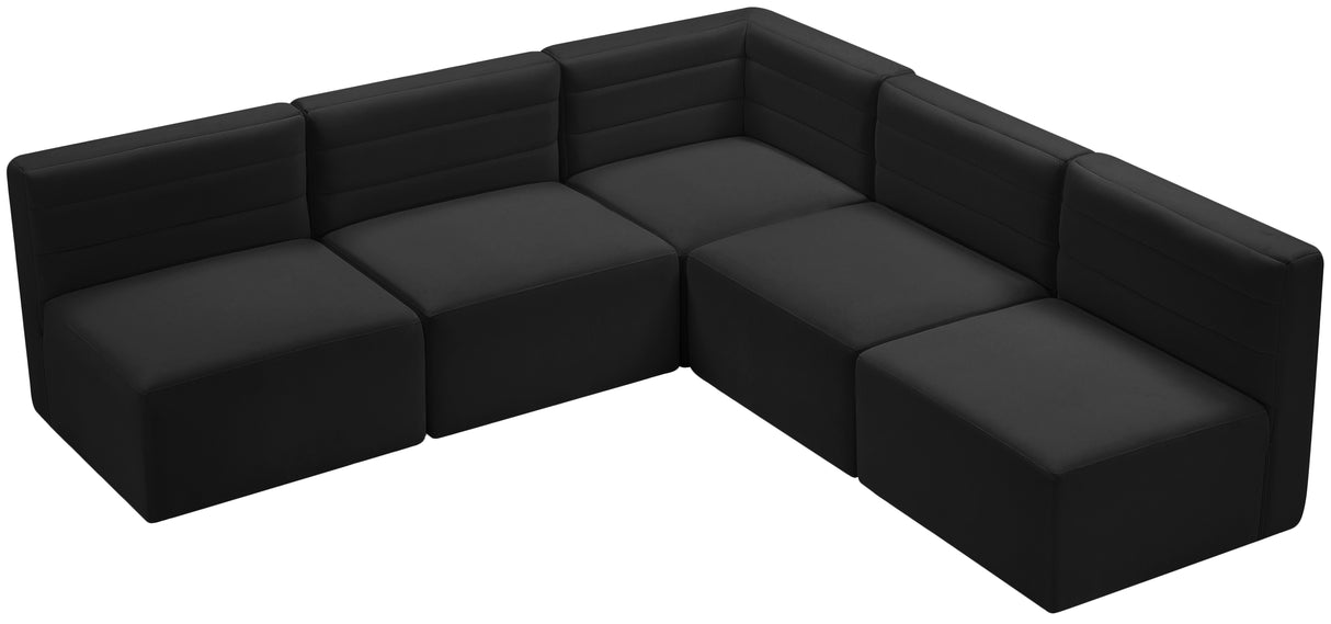 Quincy - Modular Sectional - Black - Fabric - Modern & Contemporary - Home Elegance USA