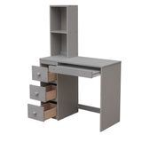 Twin Size Loft Bed with a Stand-alone Bed, Storage Staircase, Desk, Shelves and Drawers, Gray - Home Elegance USA