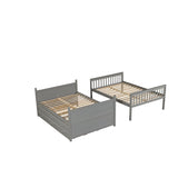 FULL OVER FULL BUNKBED WITH TWIN TRUNDLE AND 3 DRAWERS - Home Elegance USA