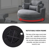 [Video] Welike Swivel Accent Barrel Modern Dark Grey Sofa Lounge Club Big Round Chair with Storage Ottoman Linen Fabric for Living Room Hotel with Pillows,2PCS. Home Elegance USA