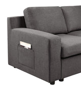 Waylon Gray Linen 4-Seater Sectional Sofa Chaise with Pocket - Home Elegance USA