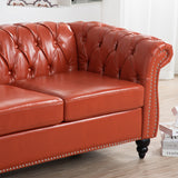 84.65" Rolled Arm Chesterfield 3 Seater Sofa | Home Elegance USA