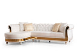 Julia Sectional Made with Velvet Fabric in Beige - Home Elegance USA