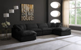 Plush - Cloud Modular Sectional 6 Piece - Black - Fabric - Home Elegance USA