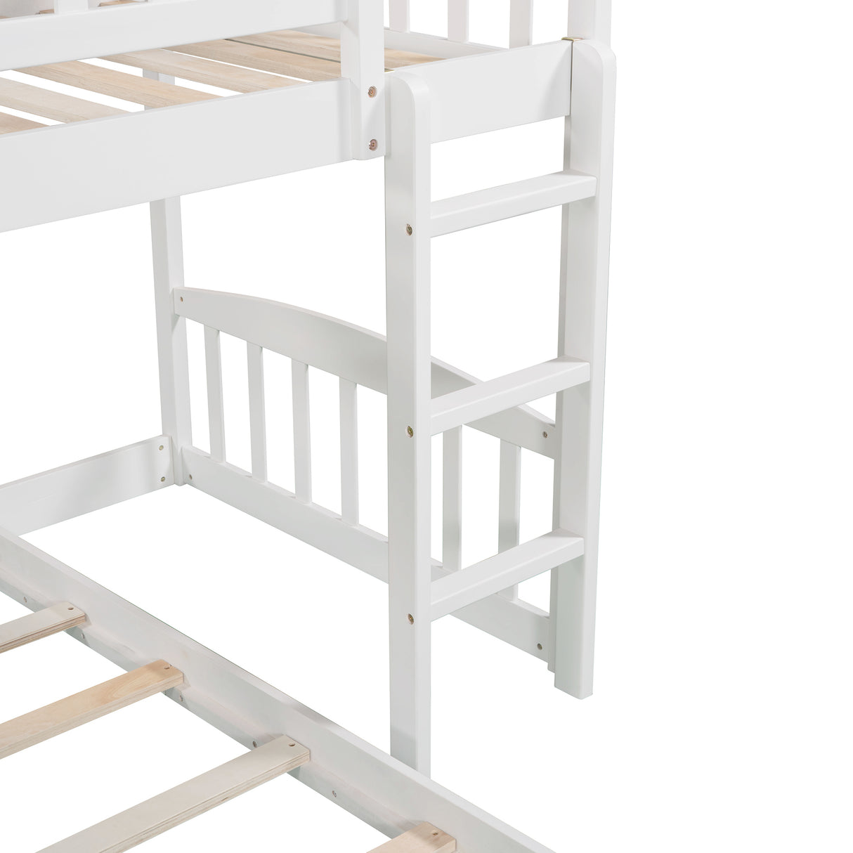 Stairway Twin over Twin Bunk Bed with Two Drawers and Slide, White(OLD SKU :LP000156AAK) - Home Elegance USA