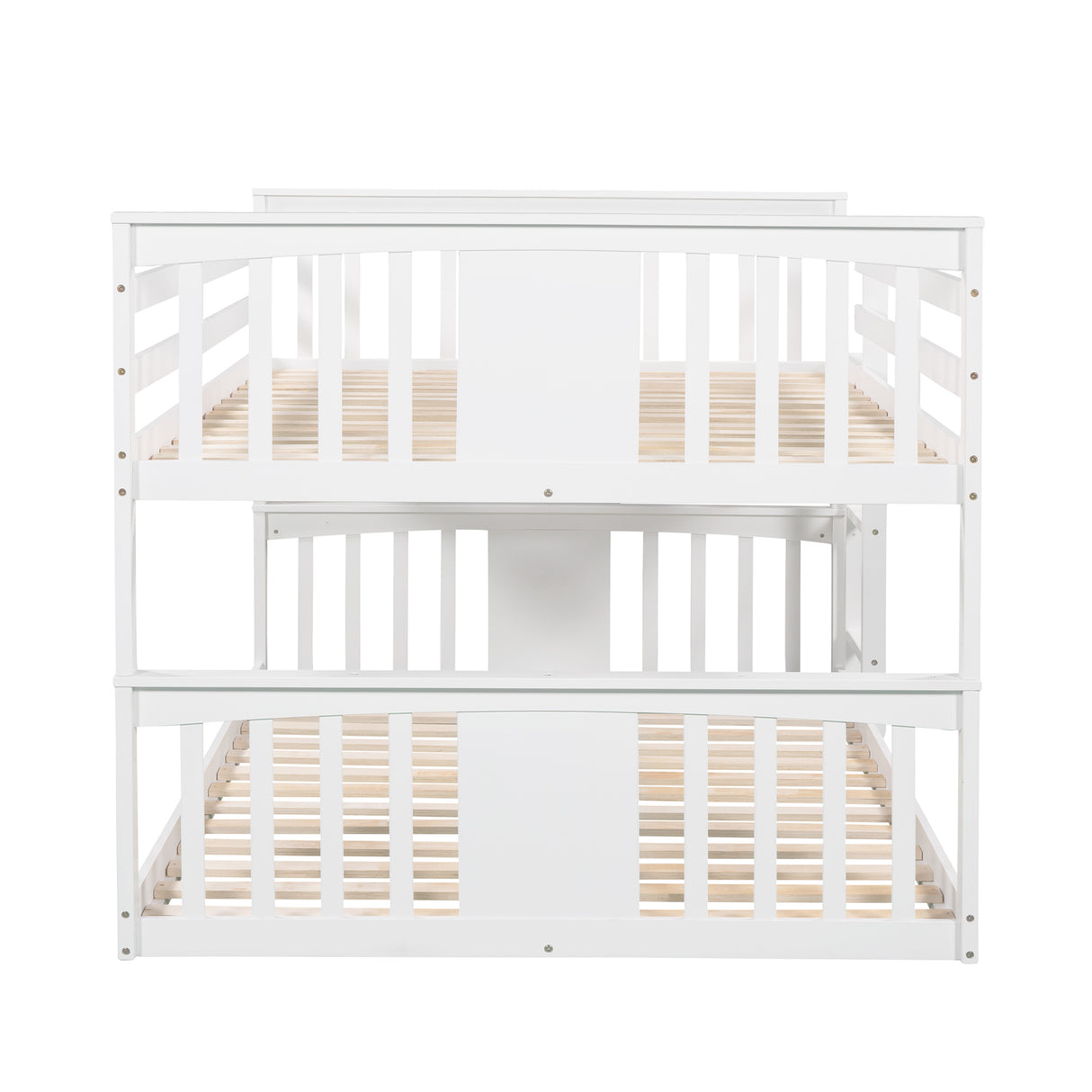 Full Over Full Bunk Bed with Ladder, White (OLD SKU :LP000207AAK) - Home Elegance USA