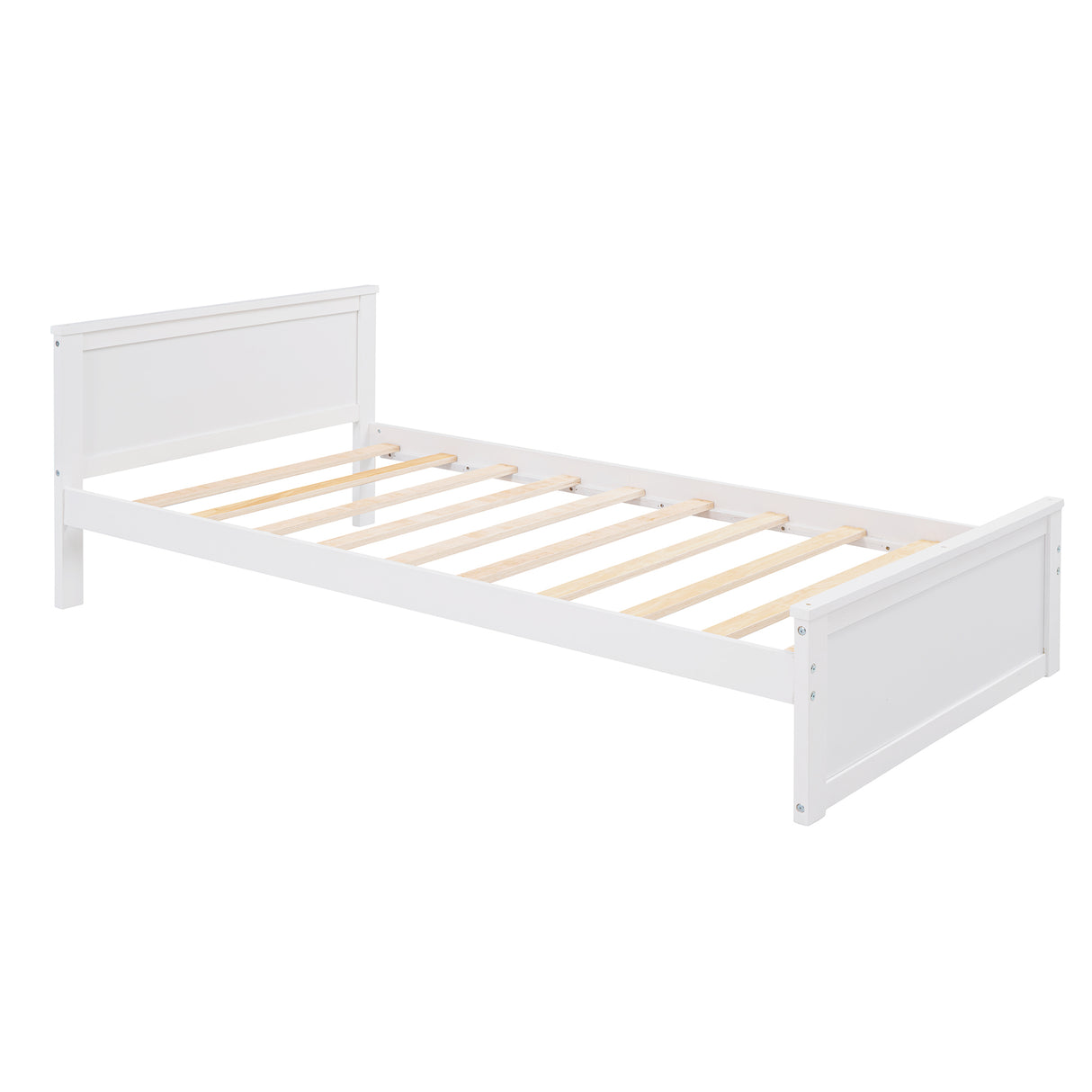 Twin size Loft Bed with a Stand-alone bed, Shelves,Desk,and Wardrobe-White - Home Elegance USA