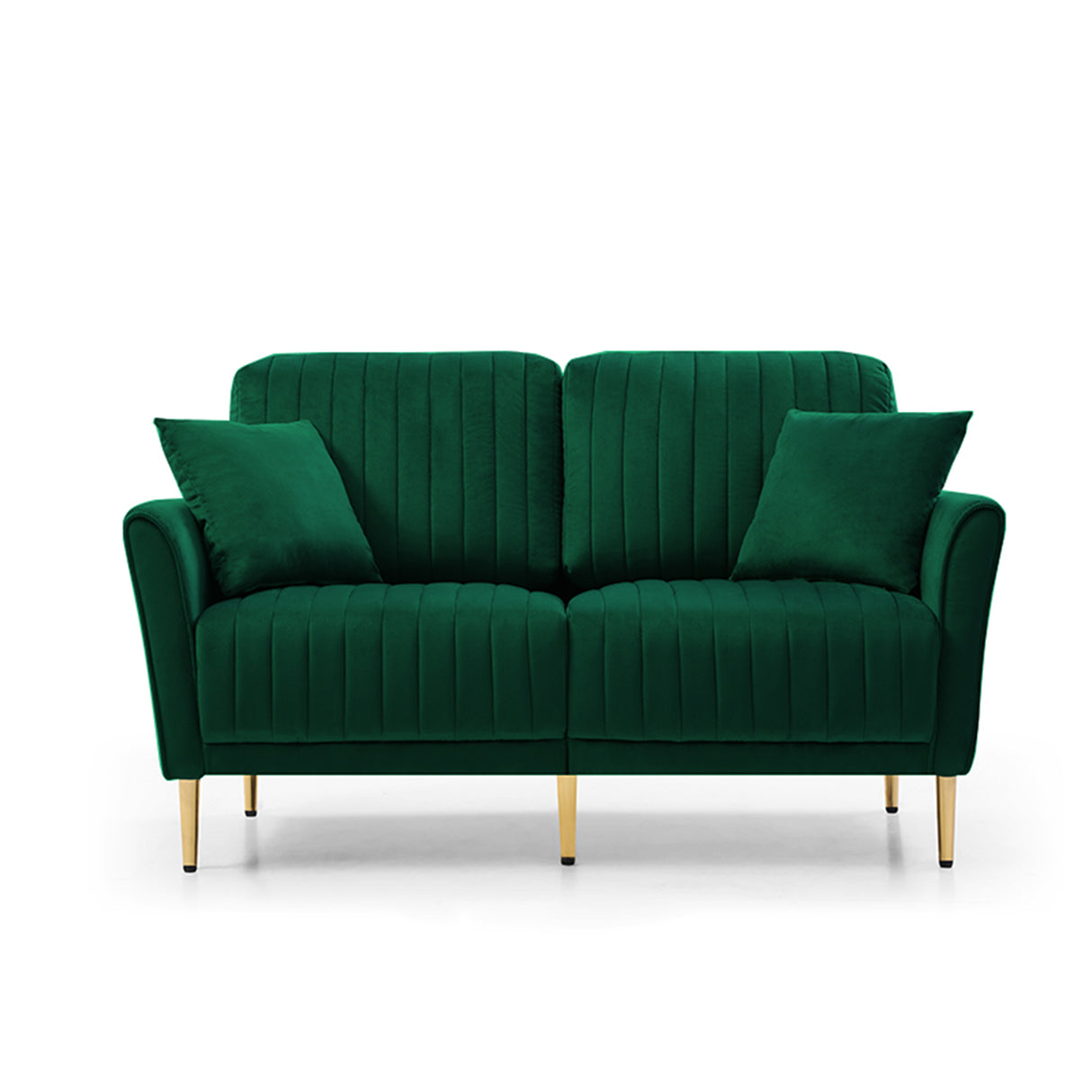 3 Pieces Sectional Sofa Set for Living Room, Velvet Tufted Couch Sofa Armchair with Metal Legs, 2 Piece Single Chair + 2 - Seater Sofa, Furniture Set, Green | Home Elegance USA