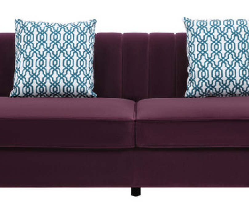 Maddie Purple Velvet 7-Seater Sectional Sofa with Reversible Chaise and Storage Ottoman - Home Elegance USA