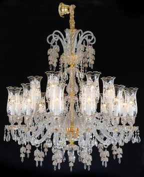 Garnier 18-Light Chandelier in Clear Glass & Gold Finish – Aico Furniture