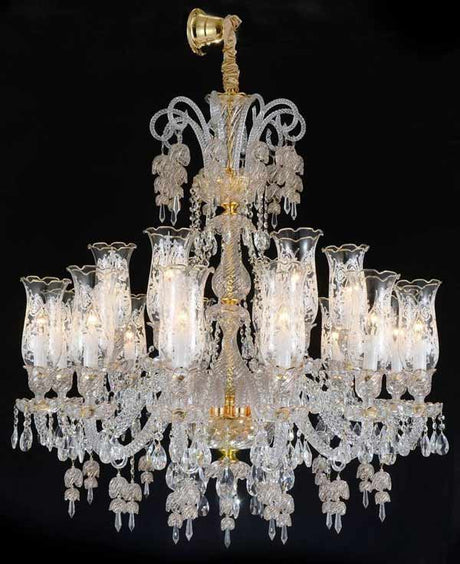 Aico Furniture - Garnier Clear Glass Gold 18 Light Chandelier - Aic-Lt-Ch901-18Gld