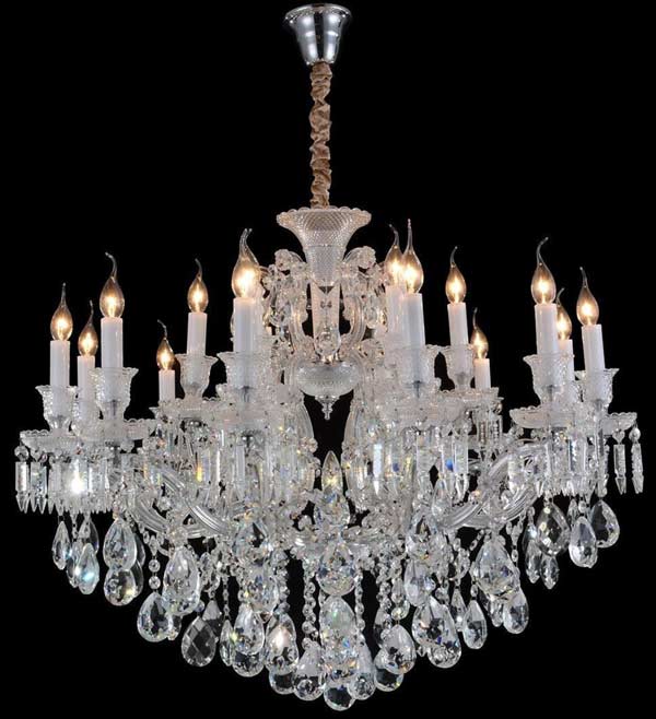 Aico Furniture - Chambord Clear Glass Chrome 25 Light Chandelier - Aic-Lt-Ch904-25Clr