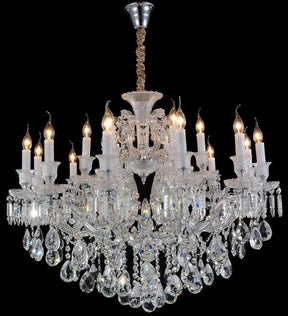 Chambord 25-Light Chandelier in Clear Glass & Chrome Finish – Aico Furniture