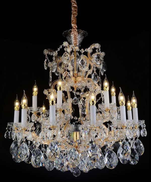 Aico Furniture - San Carlo Clear Glass Gold 25 Light Chandelier - Aic-Lt-Ch913-25Clr