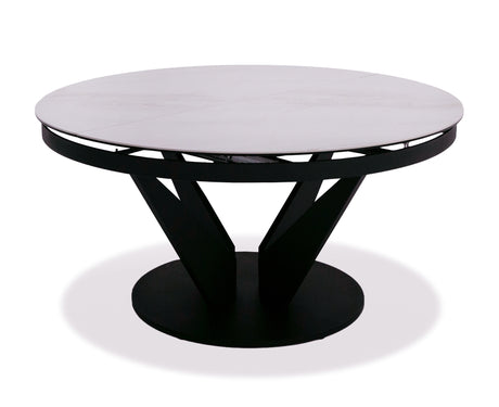 Vig Furniture Modrest Alberta - Modern Black and White Ceramic Extendable 59"/86.5" Oval Dining Table