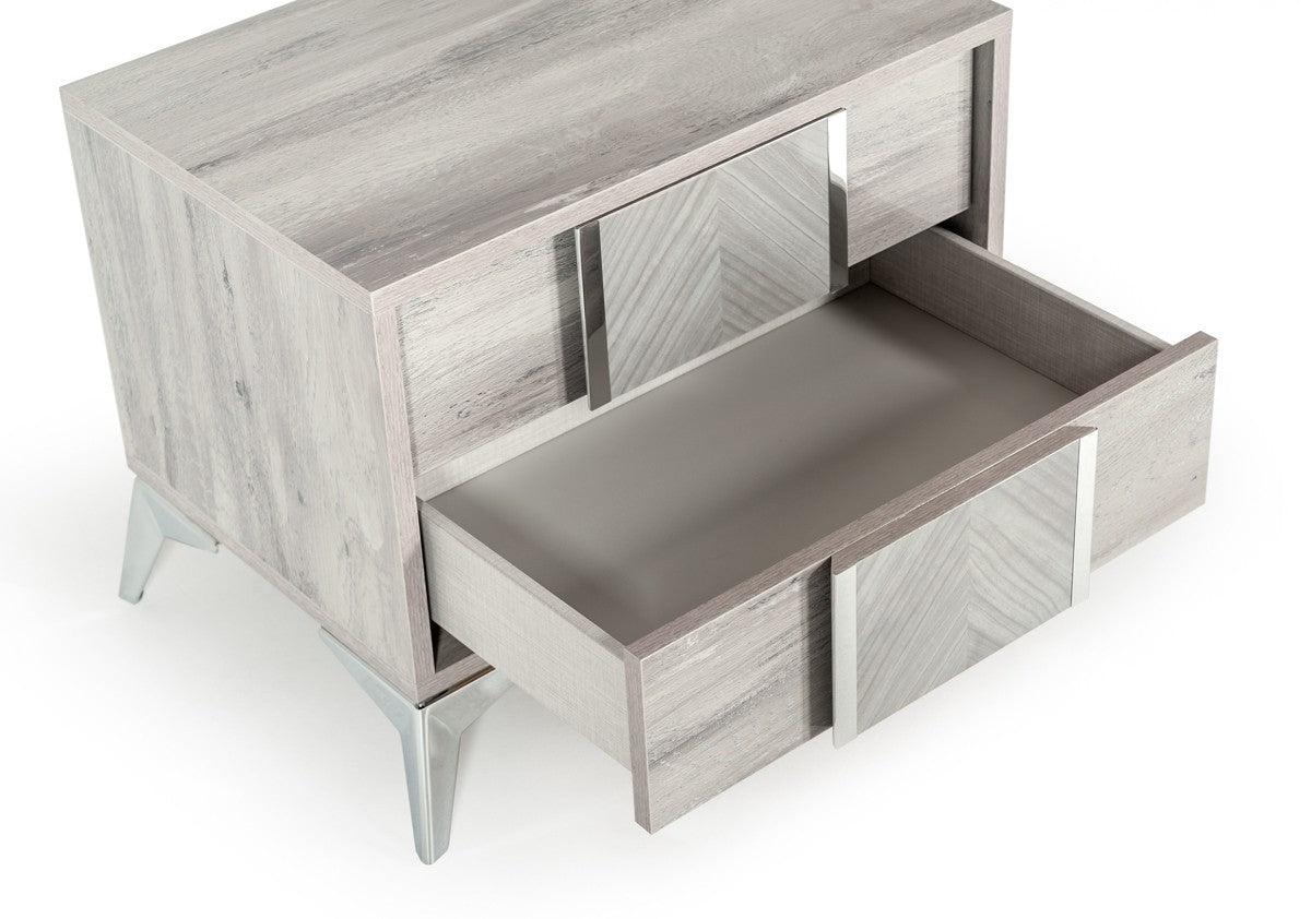Vig Furniture - Nova Domus Alexa Italian Modern Grey Nightstand - Vgacalexa-Ns