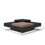 Vig Furniture Modrest Ambry Modern Walnut and Flat Black Coffee Table