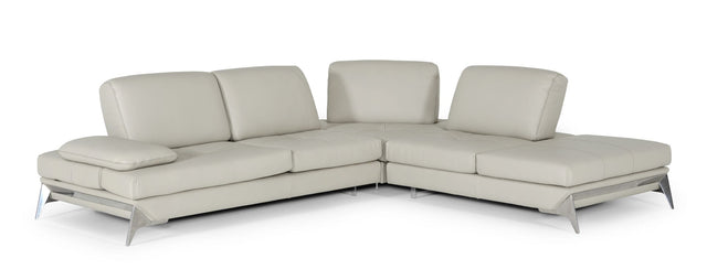 LaMod Italia Andrea Modern Grey Leather Sectional Sofa – Sleek Italian Design & Superior Comfort - Home Elegance USA