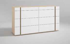 Anna Double Dresser in Matt White & Natural Oak – Modern Bedroom Storage by ESF Furniture