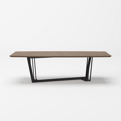 Vig Furniture Modrest Gilroy - Modern Walnut and Black Dining Table