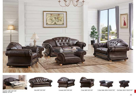 Apolo 2 Piece Sofa Set - Apolobrown - 2Set | ESF | Home Elegance USA